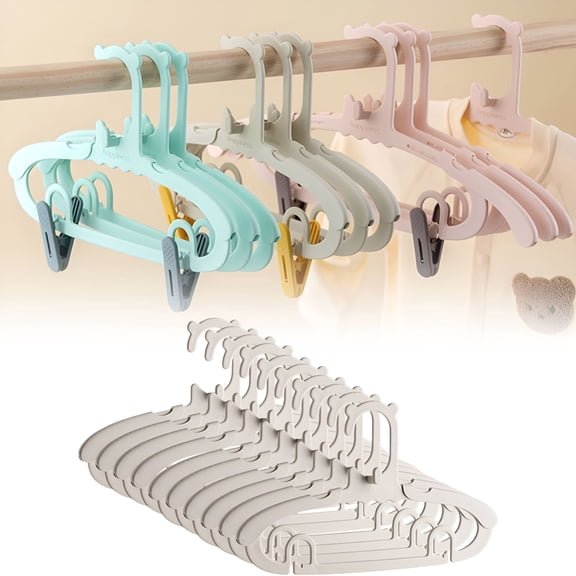 LAMIRO Baby Nursery Closet Hangers,Ultra Thin Non-Slip and Extendable Laundry Infant Pant Hanger for Newborn Clothes 10pcs 11.02-14.56 Adjustable Children Coat Hanger for Girl Boy Toddler Kids Child
