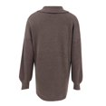 thumbnail image 3 of Vedolay Womens Sweater Women's Sweaters V Neck Long Sleeve Color Block Striped Casual Knit Pullover Tops,Brown M, 3 of 5