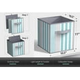 thumbnail image 4 of Sorbus 11" Foldable Fabric Storage Cube Bin, Aqua Stripe (2 pack), 4 of 4