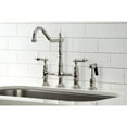thumbnail image 3 of Kingston Brass KS1276ALBS Heritage Bridge Kitchen Faucet with Brass Sprayer, Polished Nickel, 3 of 5