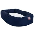 thumbnail image 2 of Majestic Pet Sherpa Poly/Cotton Bagel Pet Bed for Dogs, Calming Dog Bed Washable, Small, Blue, 2 of 5