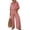 Red, variant on Women's Two Piece Lounge Outfits, Half Sleeve Shirts, Elastic Waist Long Pants, Cozy Two Piece Set