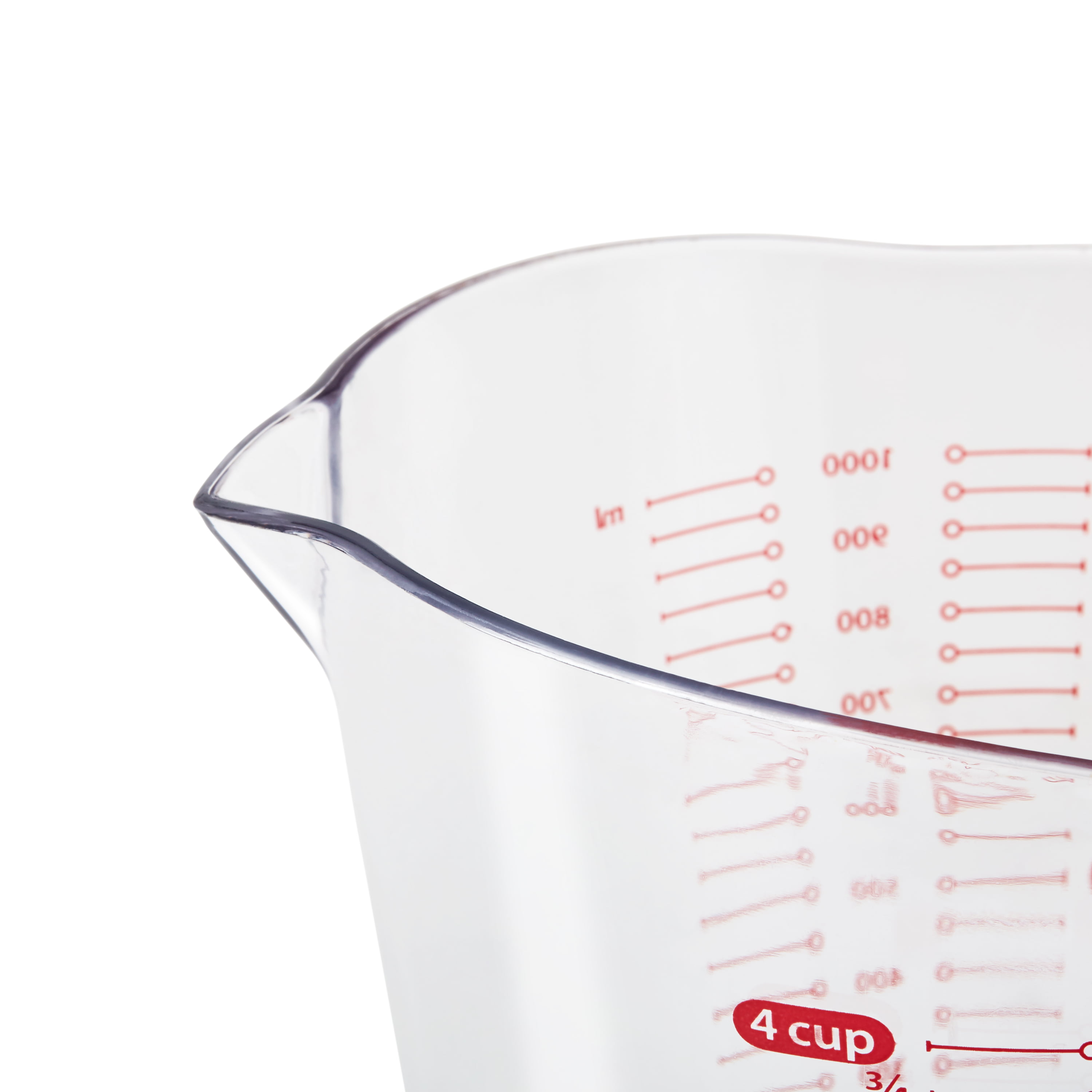 Mainstays 4 Cup Plastic Measuring Cup with Measurements Precise Pouring  Spout 