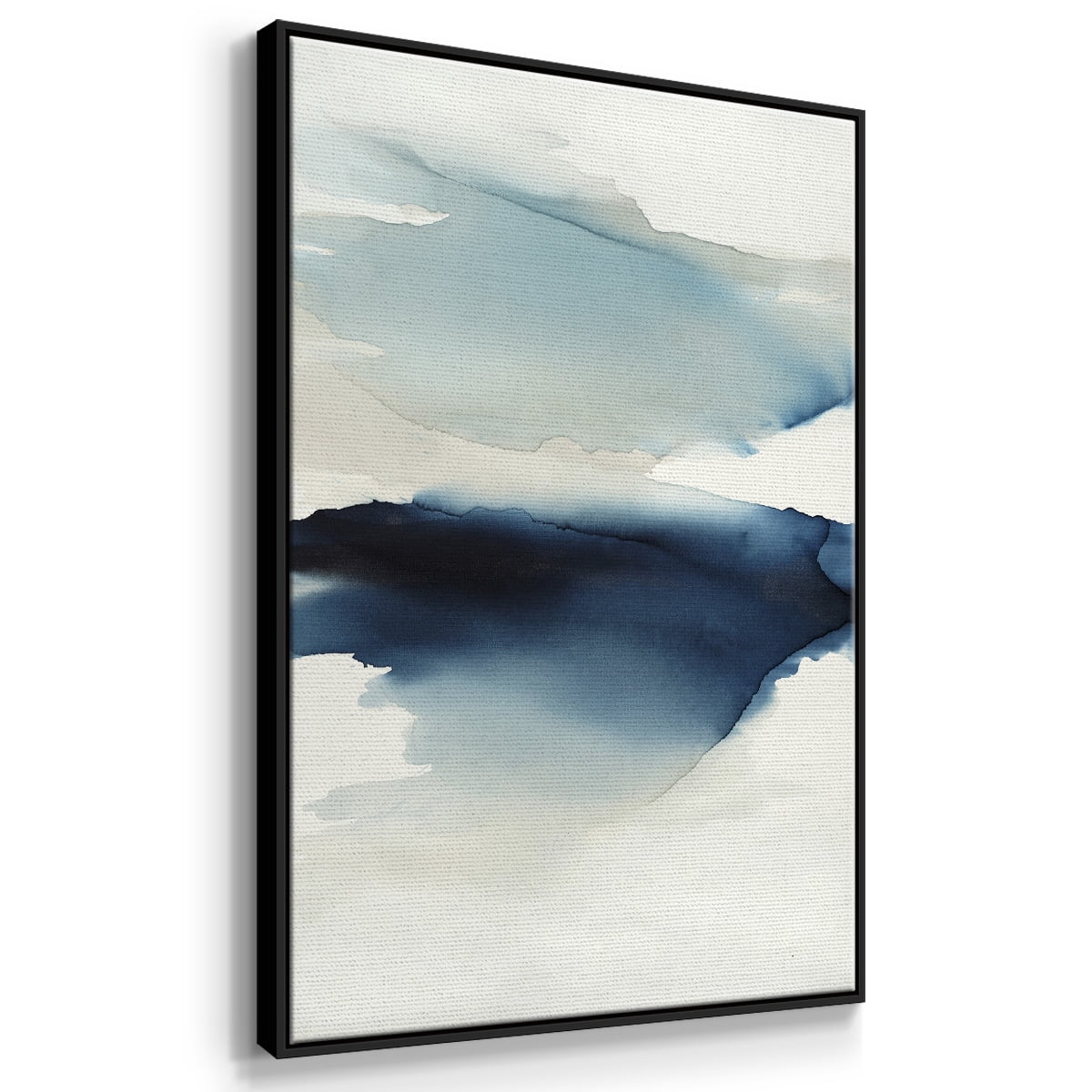 Waves I Framed Premium Gallery Wrapped Canvas - Ready to Hang - 17 x 25 - Black Floating Frame
