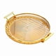 thumbnail image 1 of Bandeja de té redonda decorativa con asas, bandeja de plástico transparente para servir, organizador de joyas para tazas, postres y frutas., 1 of 7