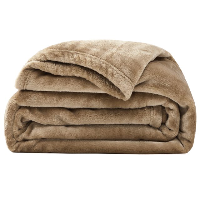 Deconovo Manta de cama Twin-XL, suave y ligera, marrón, 152 cm de ancho x 203 cm de largo, manta de forro polar, suave y acogedora, microfibra de lujo