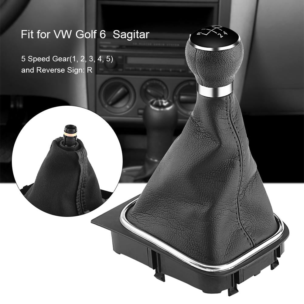 Minyinla Gear Shift Knob 5 Speed Car Gearstick Gaiter Boot Kit in Plastic and Synthetic Leather forB7 2011-2015