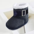 thumbnail image 6 of Xmarks Newborn Baby Warm Winter Snow Boots Toddler Soft Sole Anti-Slip Infant Prewalker Unisex Nursling Crib Shoes Dark Blue 0-18 Months, 6 of 7