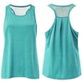 thumbnail image 3 of Green Young Adult Tops Women Workout Tops Mesh Racerback Yoga Tank Shirts Gym Running Tops Plus Size Tops for Women, 3 of 6
