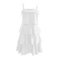 thumbnail image 4 of Odeerbi Dresses for Women 2025 Homecoming Dresses Solid Casual Bohemian Strapless Sleeveless Dress Ruffle Layered Elegant Beach Skirt Black, 4 of 5