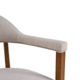 thumbnail image 4 of Christopher Knight Home Beige Upholstered Dining Arm Chairs Set of 2, Walnut Rubberwood Frame, 4 of 11