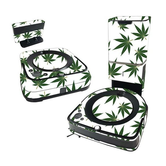 MightySkins IRROS9PLBUN-Pot Leaves Green Skin for iRobot Roomba s9 Plus Vacuum & Braava Jet m6 Bundle - Pot Leaves Green