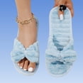 thumbnail image 5 of uublik Womens House Fuzzy Slippers Winter Indoor House Shoes Comfortable Couple Home Footwear, Sky Blue, 5 of 5