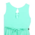 thumbnail image 4 of DPOIS Big Girls Junior V Neck Chiffon Long Party Wedding Prom Romper Gown Flower Girls Dress Mint_Green 4, 4 of 7