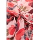 thumbnail image 4 of ABPHQTO Mini vestido rojo con cuello en V y manga farol anudado en niveles para mujer, 4 of 5