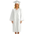 Graduation Neck Adult Graduation Gown Set with Cap and Tassel, Matte V-Neck Robe with ...