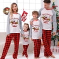 thumbnail image 2 of Pijamas familiares a juego de Navidad, conjunto de pijamas de Dachshund a través de la nieve gris, 2 of 3