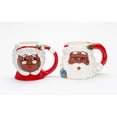 thumbnail image 3 of African American Santa and Mrs Claus Ceramic Mug Pair 16oz 14oz, 3 of 4