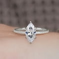 thumbnail image 3 of Cora Jewellery 2CT Marquise Moissanite Engagemet Ring For Women, 14K White Gold, 10.5 US, 3 of 8
