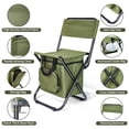 thumbnail image 2 of Super Joy Folding Portable Camping Fishing Chair with Oversized Cooler Bag Indoor Outdoor, Green, 2 of 6