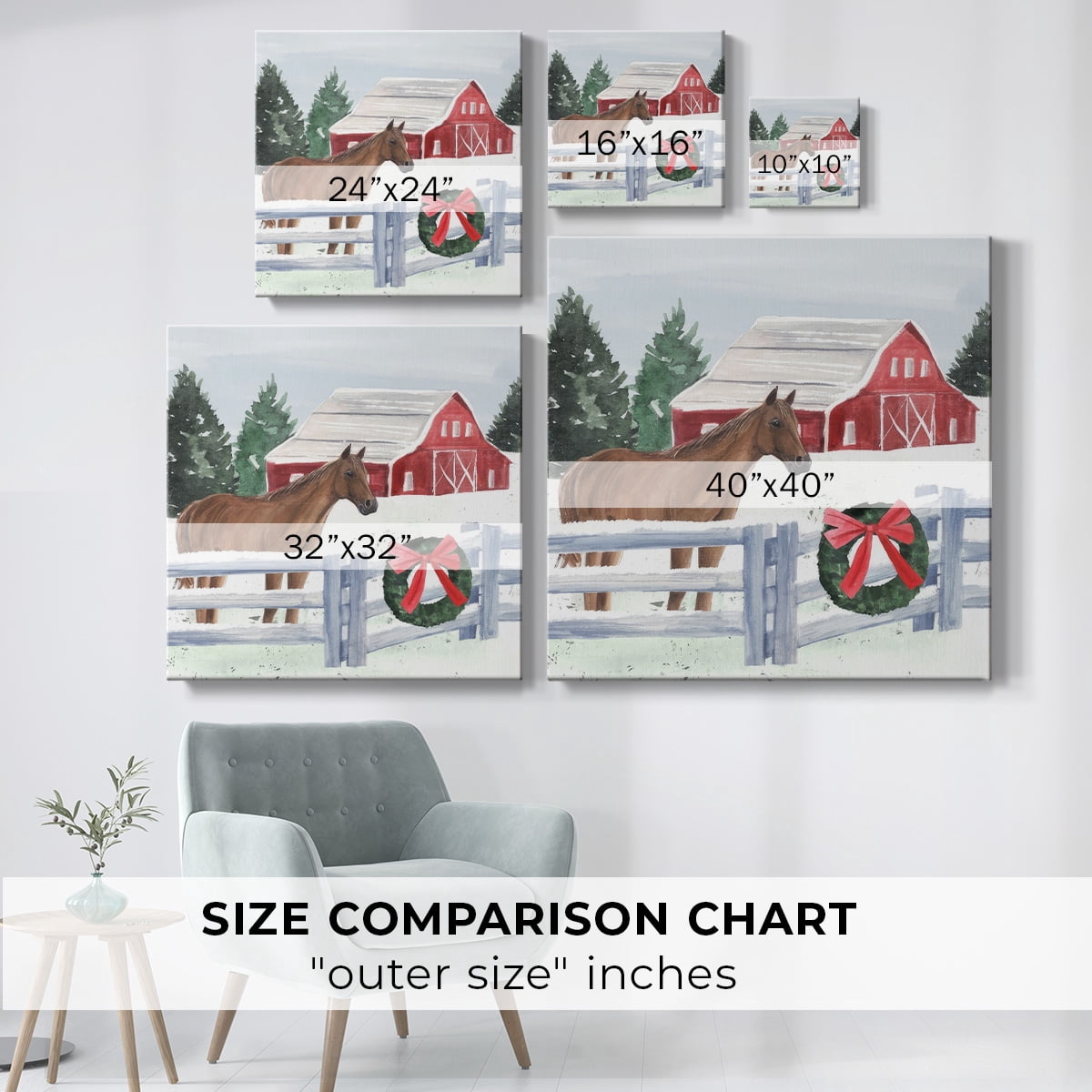 Christmas Farm I- Gallery Wrapped Canvas