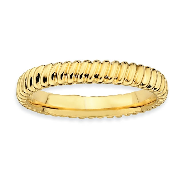 Sterling Silver Stackable Expressions Gold-plated Ring Size 8