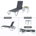 thumbnail image 3 of Kozyard Patio Chaise Lounge Chair - Full Flat Alumium & Resin Legs, Outdoor Reclining Adjustable Chair for Sunbathing, Perfect for Beach, Patio, Lounge Set or Patio Table (1 Pack Gray W/ Table), 3 of 5