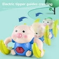 thumbnail image 5 of Voice Control Tumbling Pig Toy - Clap-Activated Rolling Music Toy for Babies & Toddlers, ABS Plastic, Blue, Promotes Crawling & Motor Skills, 13x9x8cm, 5 of 6