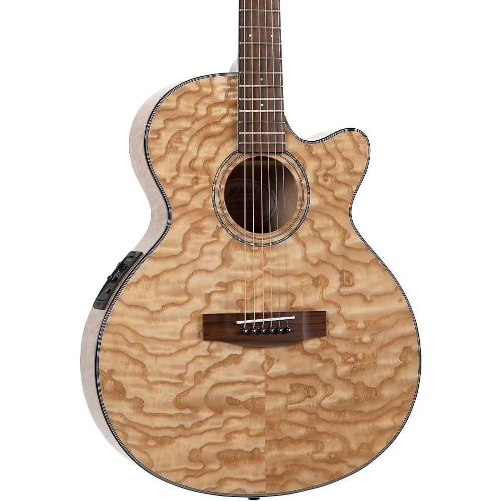 Mitchell Exotic Series MX430QAB Quilted Ash Burl Acoustic-Electric Guitar - Quilted Ash Burl Natural