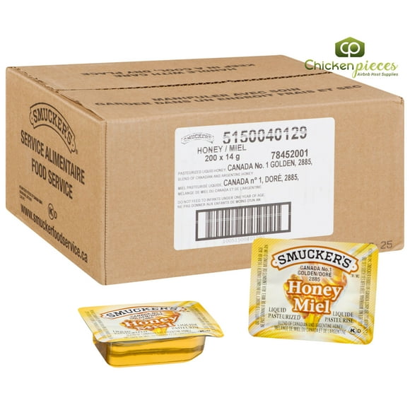 Smucker's Miel Pur Coupelles Portion 14 G/0,5 oz - 200/caisse