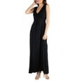 thumbnail image 3 of 24/7 Comfort Apparel Women's V Neck Sleeveless Maxi Dress with Belt, 3 of 4