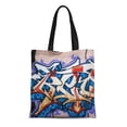 thumbnail image 1 of NUDECOR Sac Fourre-Tout en Toile Graffiti Graffiti Graffiti Étiquette Murale Réutilisable Sac à Main Épaule Courses, 1 of 1