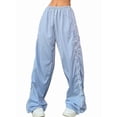 thumbnail image 2 of Pantalones de Paracaídas para Mujer, Pantalones Holgados de Pierna , Pantalones Deportivos con Cintura Elástica Y2K, Pantalones Deportivos, Ropa de Calle Azul XL, 2 of 9