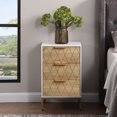 thumbnail image 2 of Chic Bedside Table with 3 Drawers, Perfect Modern Nightstand for Bedroom Spaces，Natural+White, 2 of 9