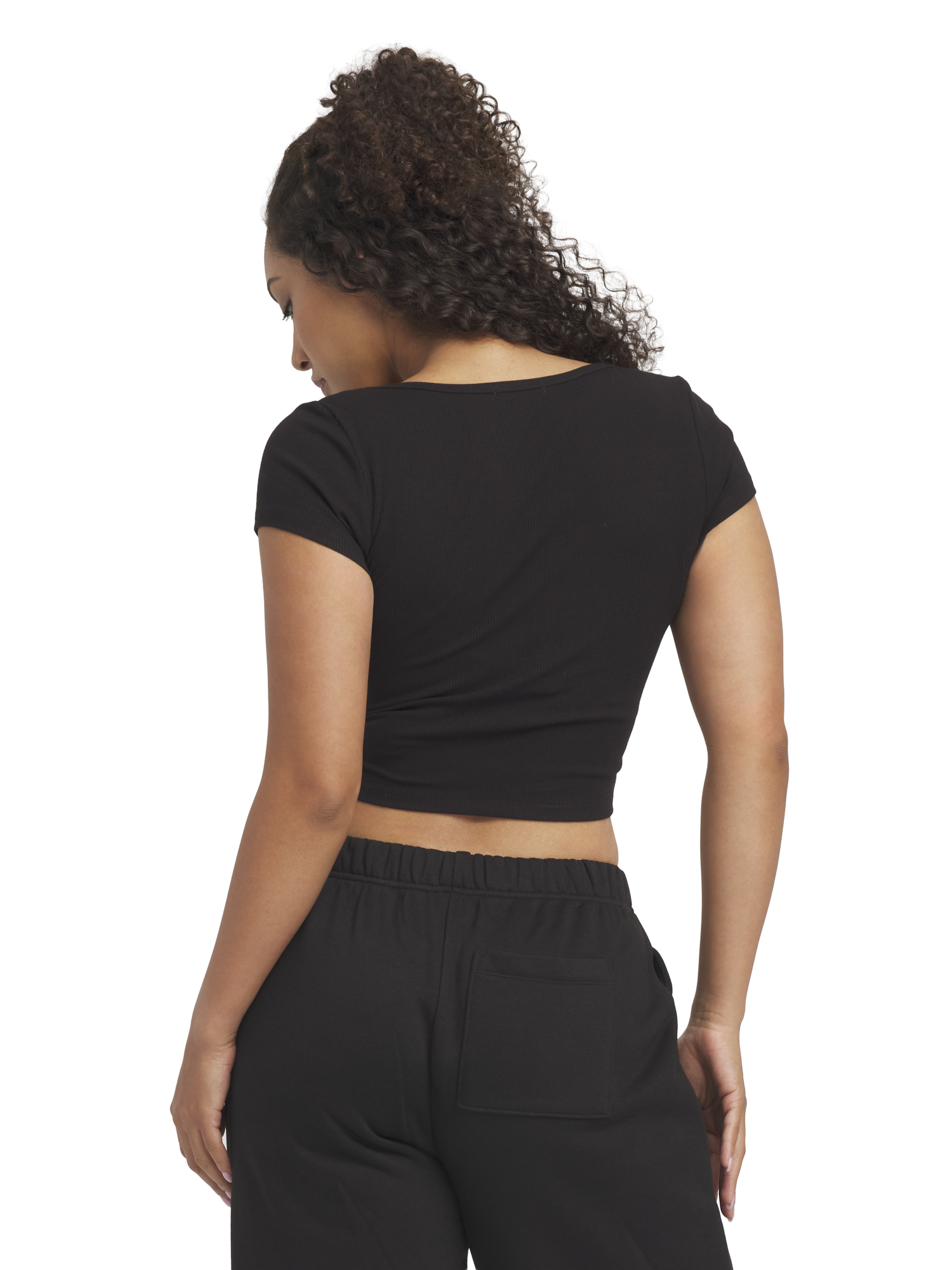 Mills by Millie Bobby Brown Women's Embroidery Ribbed Short Sleeve Crop T-Shirt, Sizes XXS-XXL