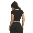 thumbnail image 4 of Mills by Millie Bobby Brown Women's Embroidery Ribbed Short Sleeve Crop T-Shirt, Sizes XXS-XXL, 4 of 7
