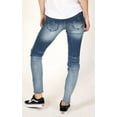 thumbnail image 3 of Grace in LA Jeans Women's Sanded Distress-Slit Junior Fit Skinny Stretch Jeans (28), 3 of 4