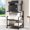 Brown, variant on Printer Stand with Storage Shelf,3 Tier Printer Cart with Wheels,Mobile Printer Table for Home Office,Stands for Printer Heat Press Scanner Fax,Industrial Style (White)