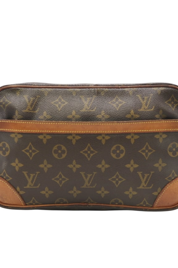 Pre-Owned LOUIS VUITTON Monogram Compigne 28 M51845 Clutch Bag in Brown Coated Canvas for Men