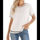 thumbnail image 1 of Tops de Mujer, Camisetas Casuales de Corta A , Suéter de Punto con Cuello Redondo. S, 1 of 9