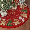 thumbnail image 3 of Gingerbread Man Snowman Deer Snowflake Christmas Tree Skirt Christmas Party Decorations for Home Xmas Holiday Winter Indoor Decro 36 Inch, 3 of 6