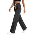 thumbnail image 4 of Risckoth Women's Plus Size Drawstring Elastic Waist Jeans Straight Leg Loose Fit Side Pockets Solid Casual Long Pants S-2XL, 4 of 7