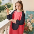 thumbnail image 2 of ZXLBBD Kids Art Smock with Long Sleeves Painting Apron for Child Boys Girls Craft Protective Coverall with Pocket Casual Cozy Breathable, 2 of 5