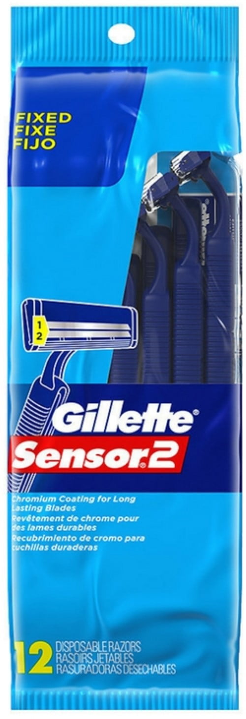 3 Pack Gillette Sensor2 Disposable Razors 12 ea
