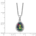 thumbnail image 2 of 925 Sterling Silver Rhodium Polished Mystic Topaz & CZ Necklace; for Adults and Teens; for Women and Men, 2 of 2