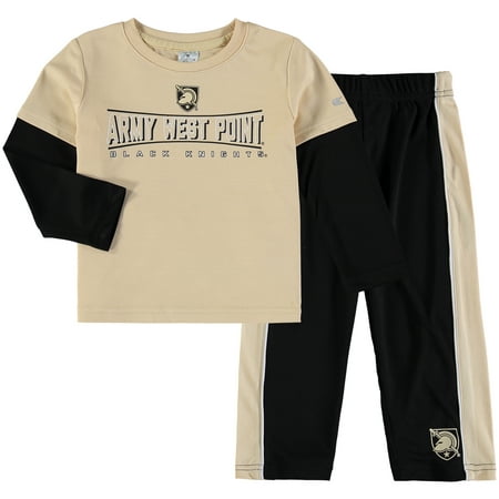 Army Black Knights Colosseum Toddler Pointer Long Sleeve T-Shirt and Pants Set - Gold/Black