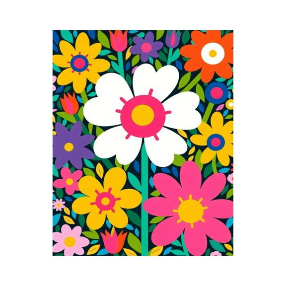 Paint by Numbers Kit for Adults, Floral Colorful Abstract Garden Blooms Paint by Numbers, Easy Paint by Numbers Kit for Adults Beginner, DIY Adult Paint by Number Kits on Canvas, Home Decor