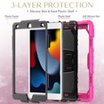 thumbnail image 5 of XYX For iPad 9th/8th/7th Generation 10.2 inch Case, 3in1 Heavy Duty Shockproof Tablet Case with Stand, Shoulder Strap, Rose, 5 of 7