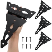 8 Inch Heavy Duty Decorative T Hinge Shed Storage Gate Barns Tee Hinges with Screws Black Finish 4 Pack
