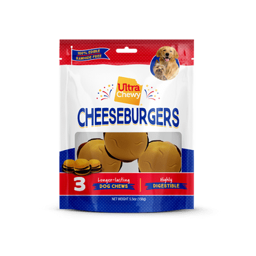 Ultra Chewy Cheeseburger Dog Treats, 3 Count